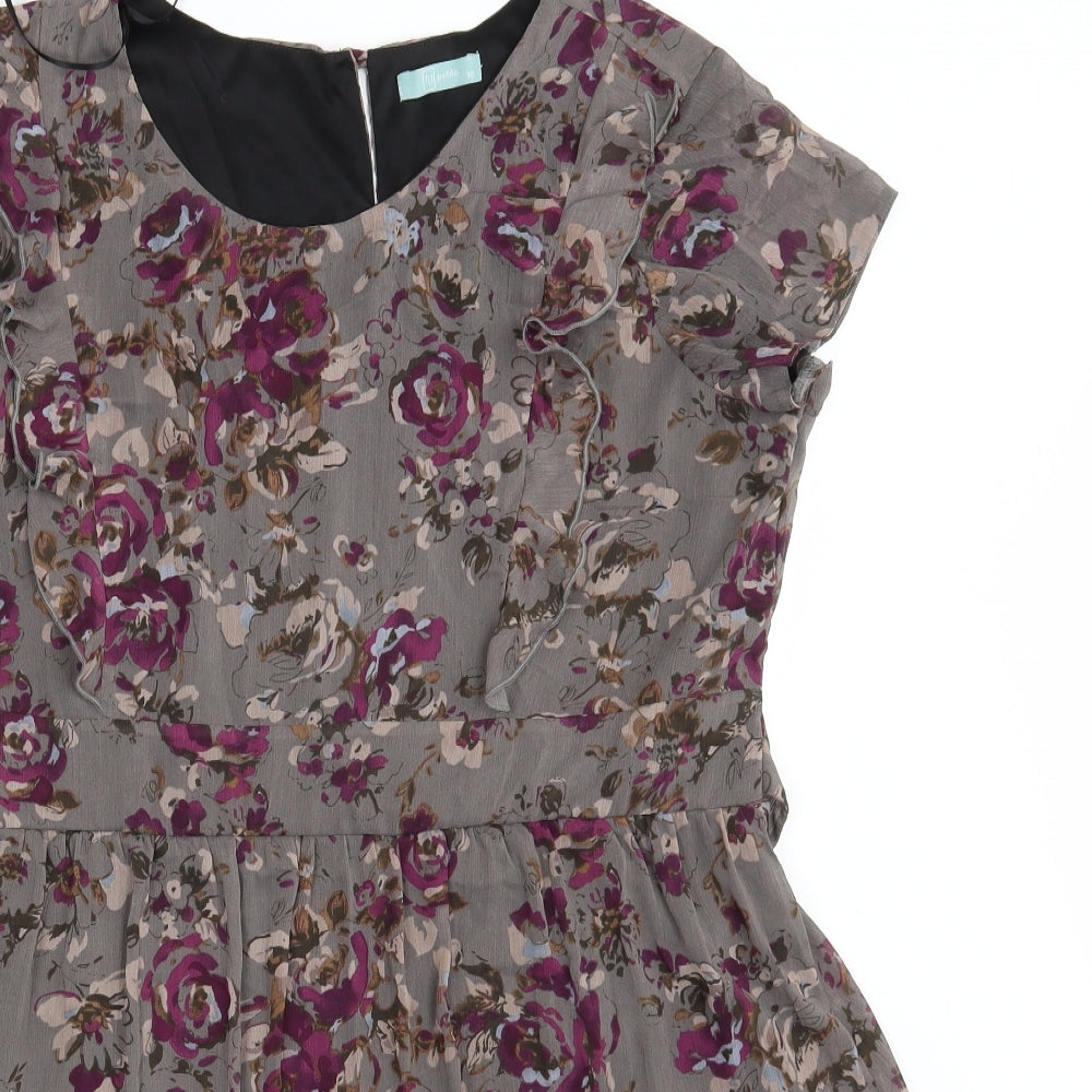 TU Womens Purple Fair Isle  Fit & Flare  Size 18