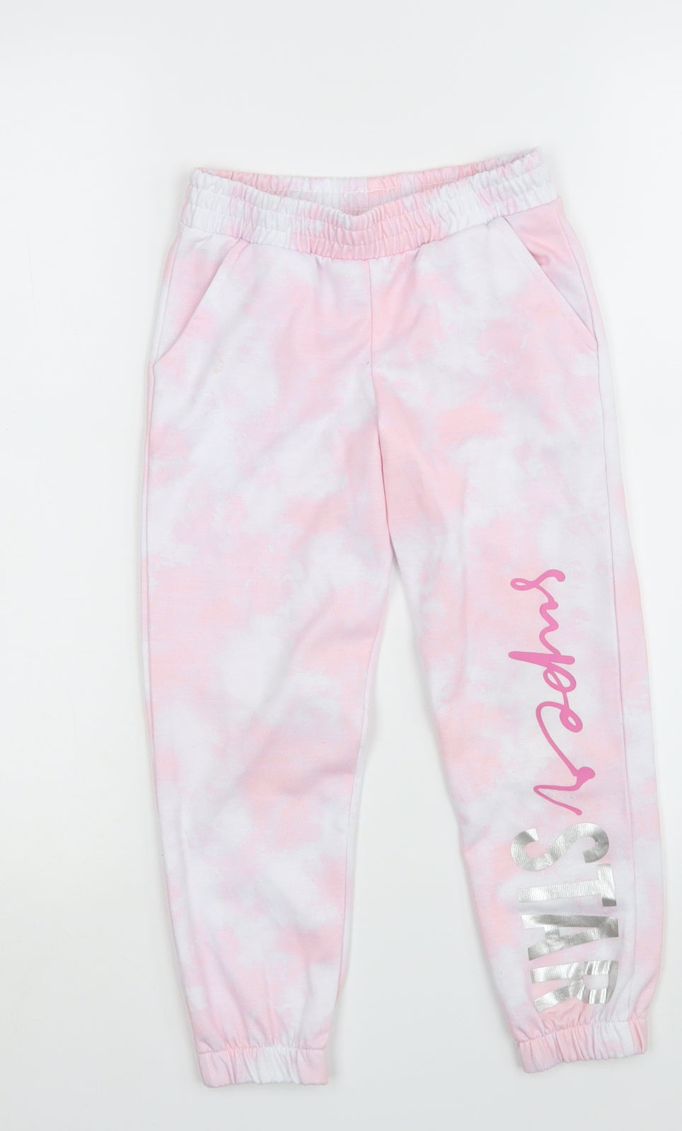 Pep & Co. Girls Pink Colourblock  Jegging Trousers Size 5-6 Years - Inside Leg 18 Inches