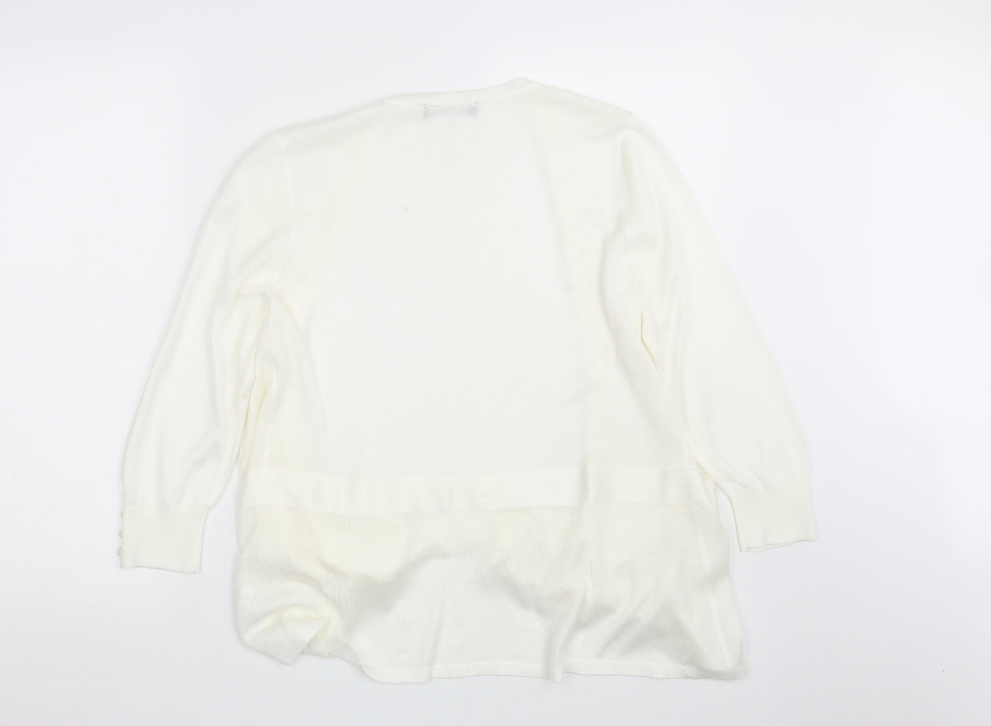 George Womens Ivory  Knit Cardigan Jumper Size 14