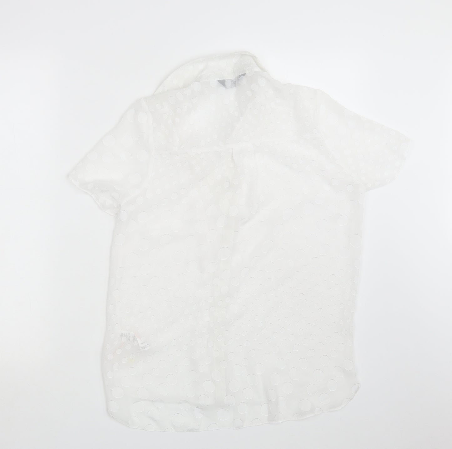 Dorothy Perkins Womens White Polka Dot  Basic Button-Up Size 10