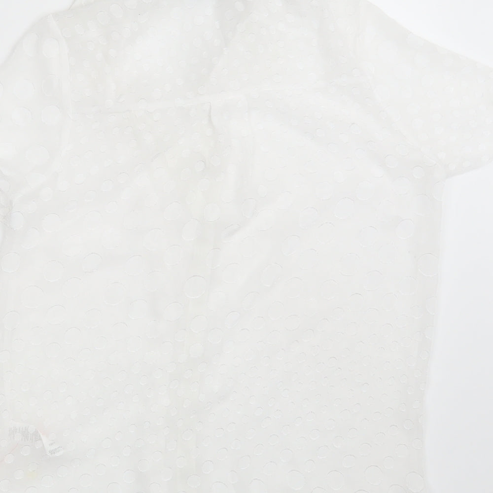 Dorothy Perkins Womens White Polka Dot  Basic Button-Up Size 10