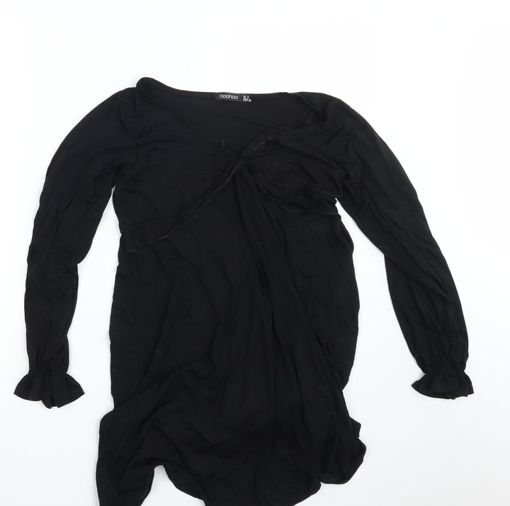 Boohoo Womens Black T-Shirt Dress Size 12