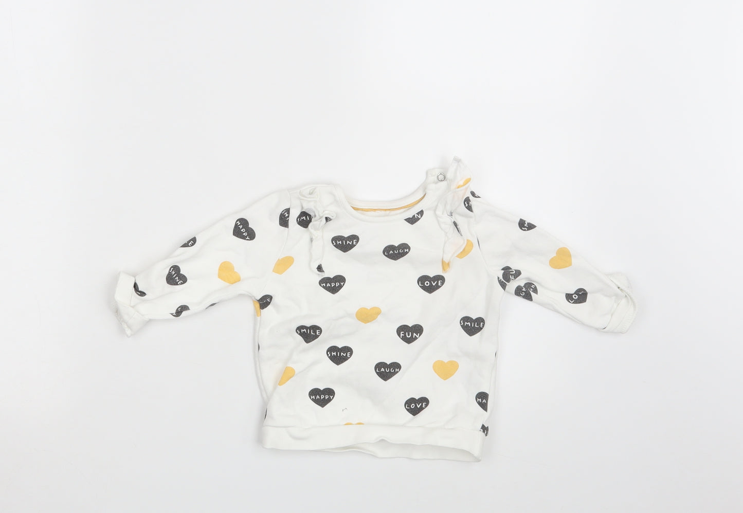 F&F Girls Ivory   Pullover Jumper Size 6-9 Months