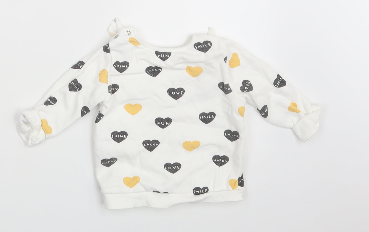 F&F Girls Ivory   Pullover Jumper Size 6-9 Months