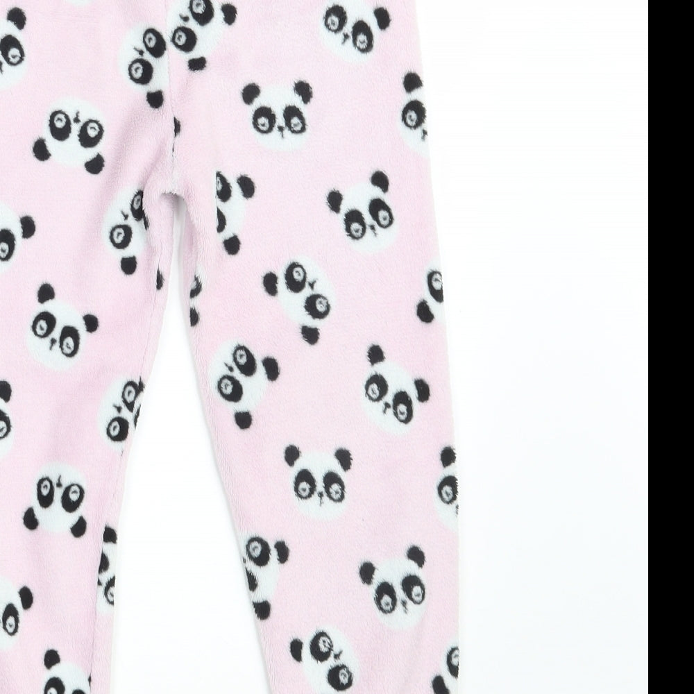 Young Dimension Girls Pink Animal Print  Sweatpants Trousers Size 6-7 Years - Inside Leg 18 Inches