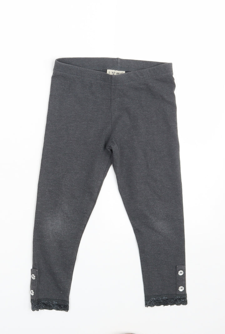 NEXT Girls Grey   Jegging Trousers Size 6 Years - Inside Leg 16 Inches