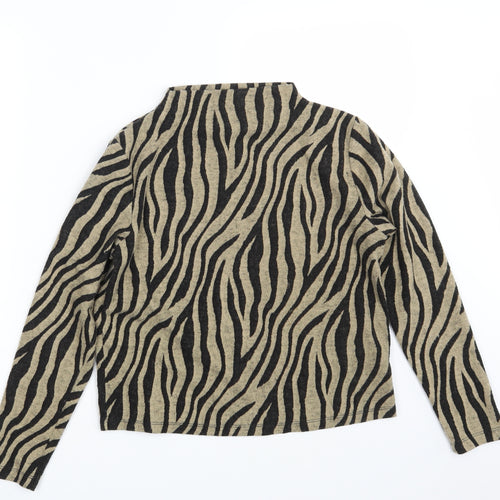 M&S Womens Beige Animal Print  Pullover Jumper Size 10
