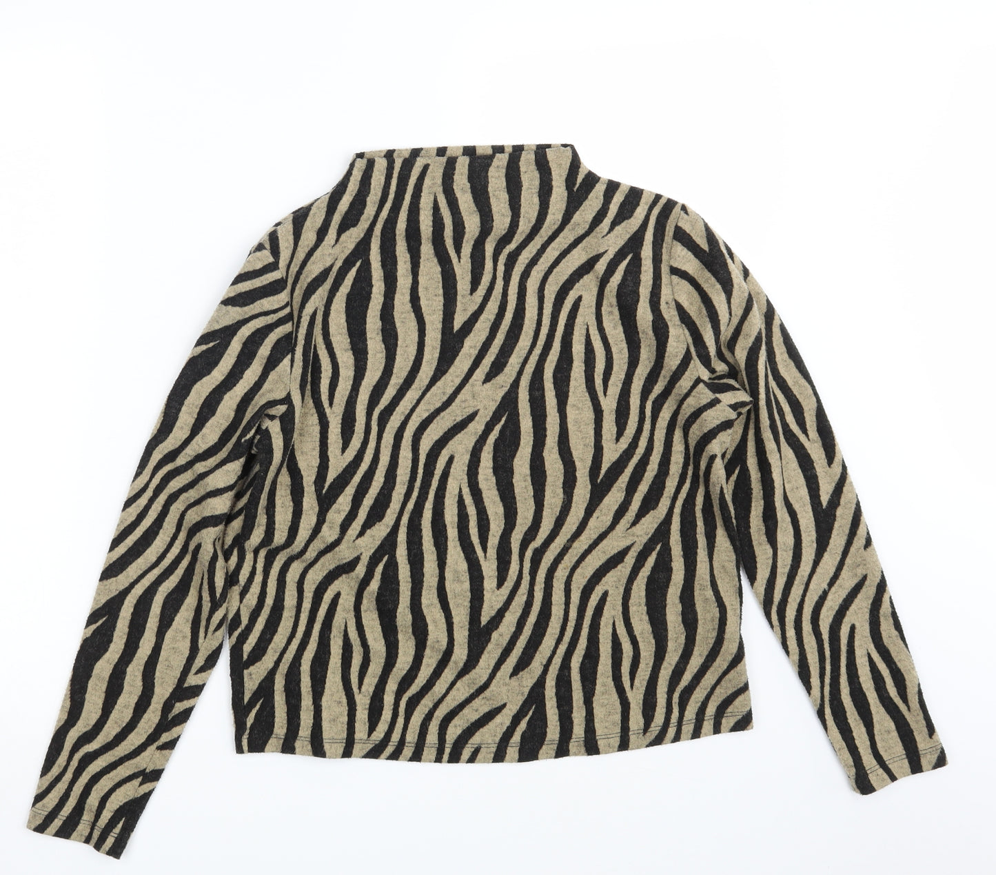 M&S Womens Beige Animal Print  Pullover Jumper Size 10