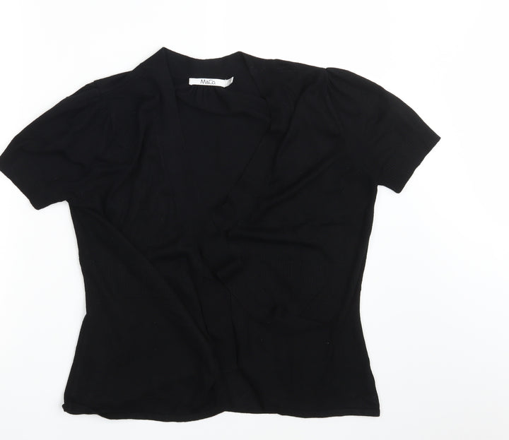 M & Co. Womens Black   Wrap Jumper Size M