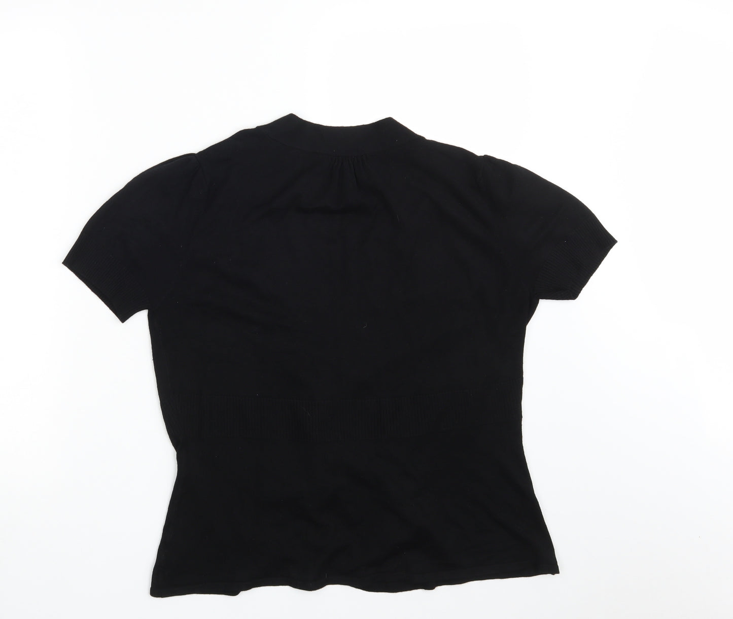M & Co. Womens Black   Wrap Jumper Size M