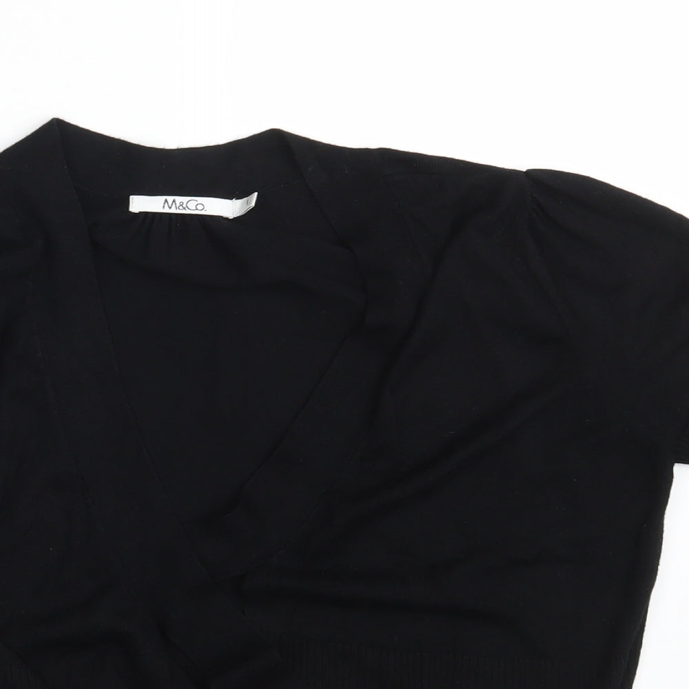 M & Co. Womens Black   Wrap Jumper Size M