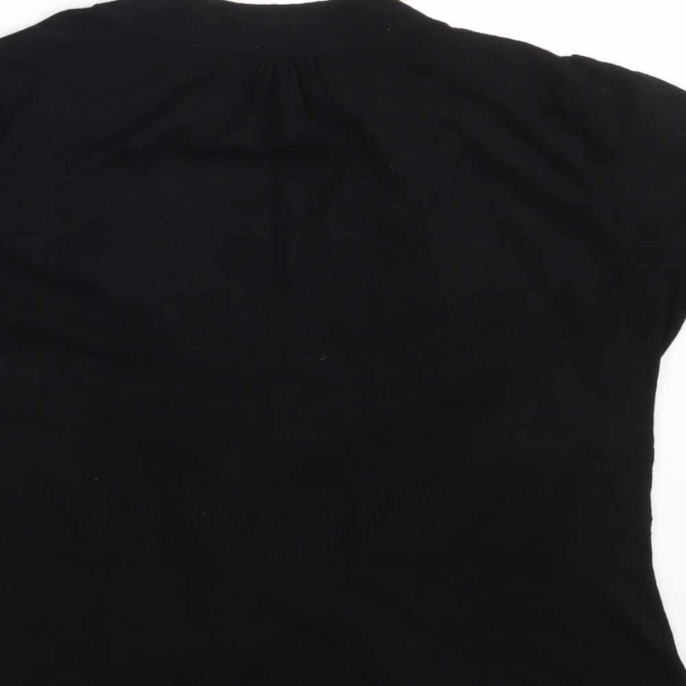 M & Co. Womens Black   Wrap Jumper Size M