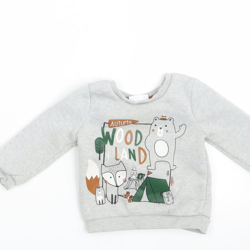 So Cute Baby Grey  Knit Pullover Jumper Size 6-9 Months