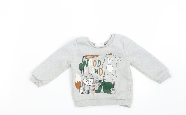 So Cute Baby Grey  Knit Pullover Jumper Size 6-9 Months