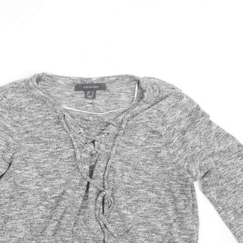 Primark Womens Grey  Knit Pullover Sweatshirt Size 14