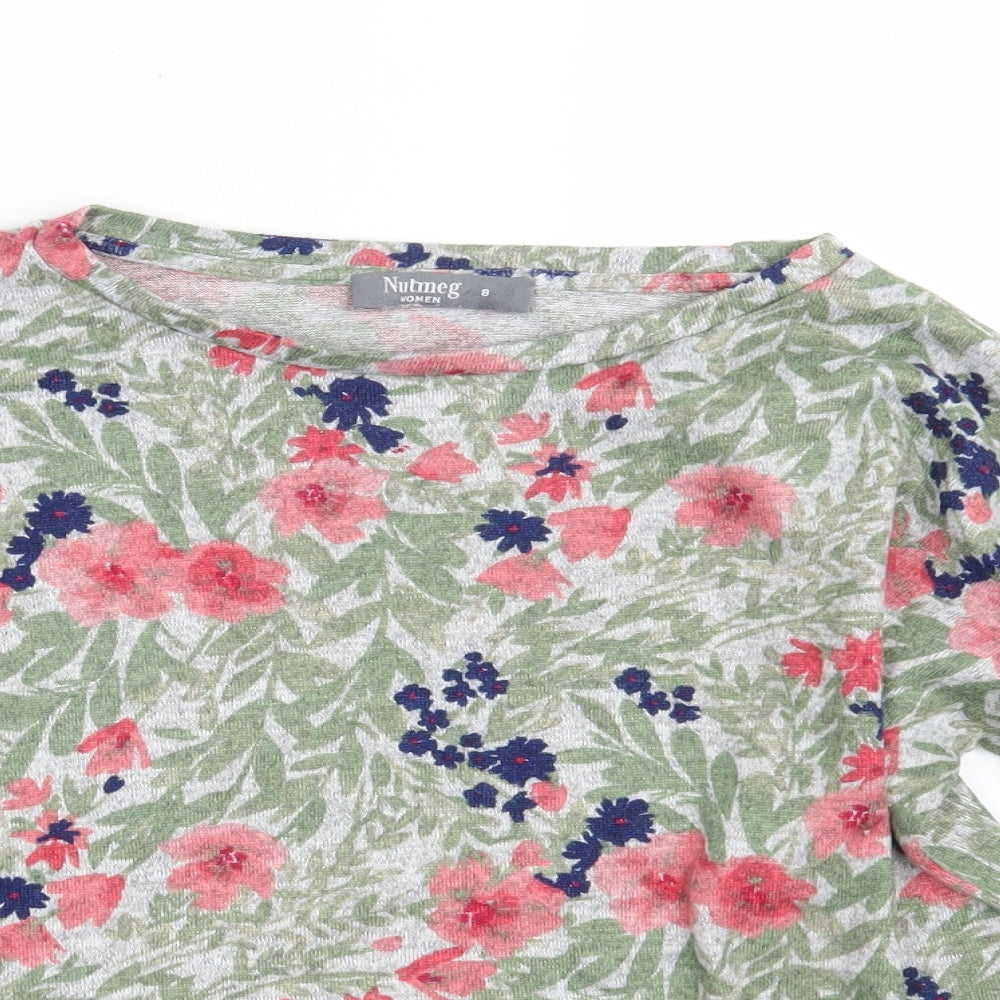 Nutmeg Womens Multicoloured Floral Knit Pullover Jumper Size 8