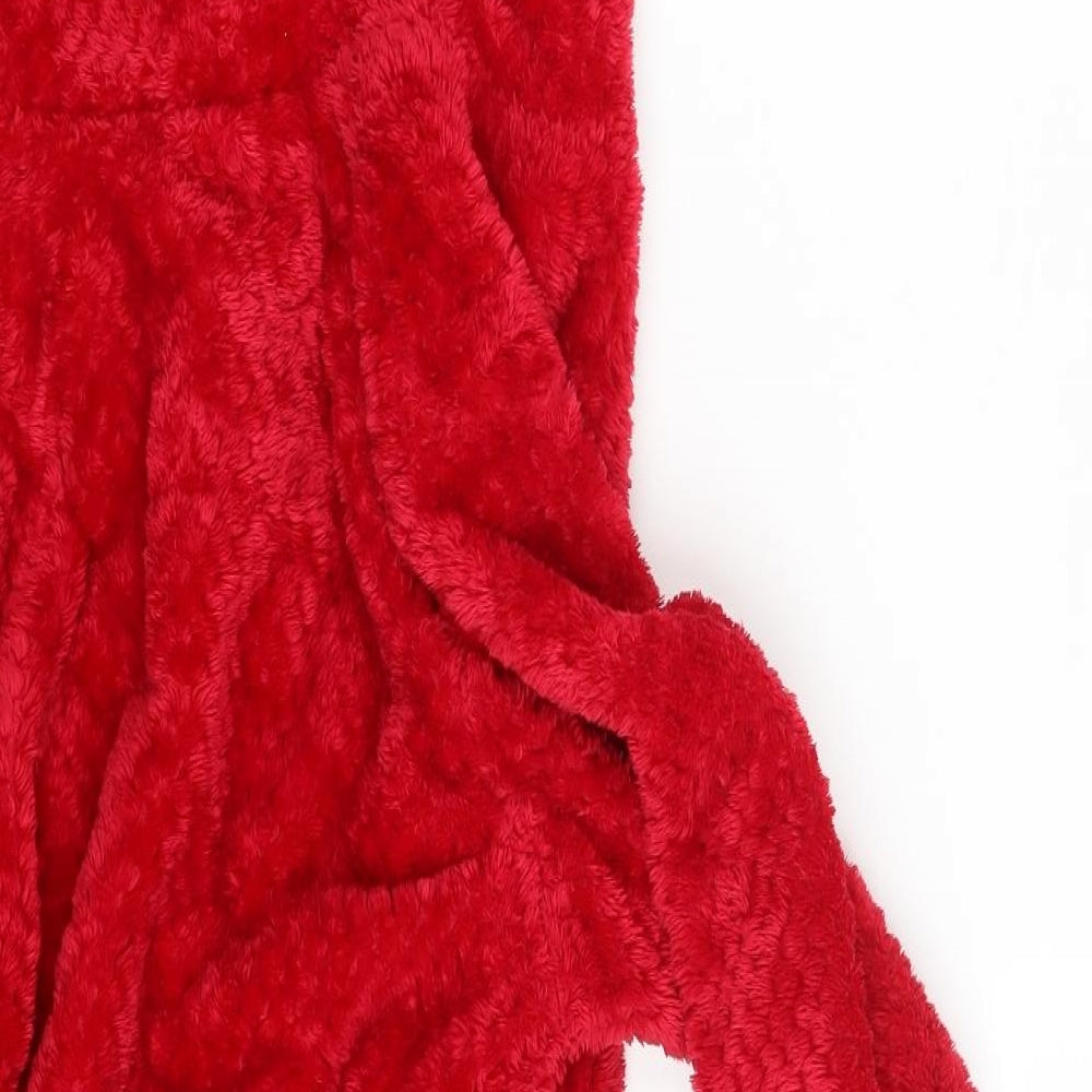 Peacocks Womens Red Solid  Babydoll Robe Size 10
