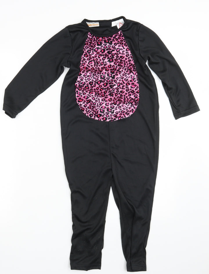 Preworn Girls Black Animal Print  Coverall One-Piece Size 2-3 Years L14 in - Halloween