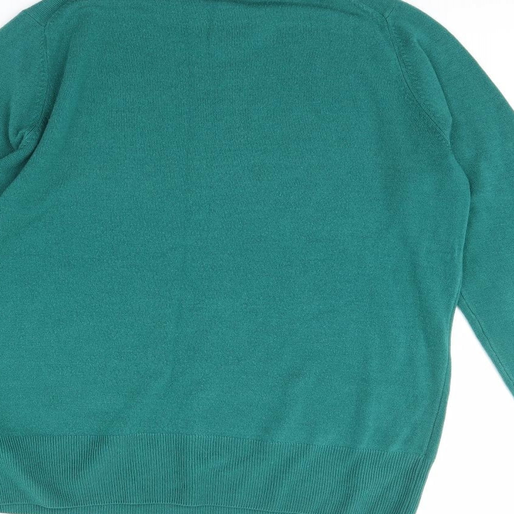 M&s Womens Green   Pullover Jumper Size 16