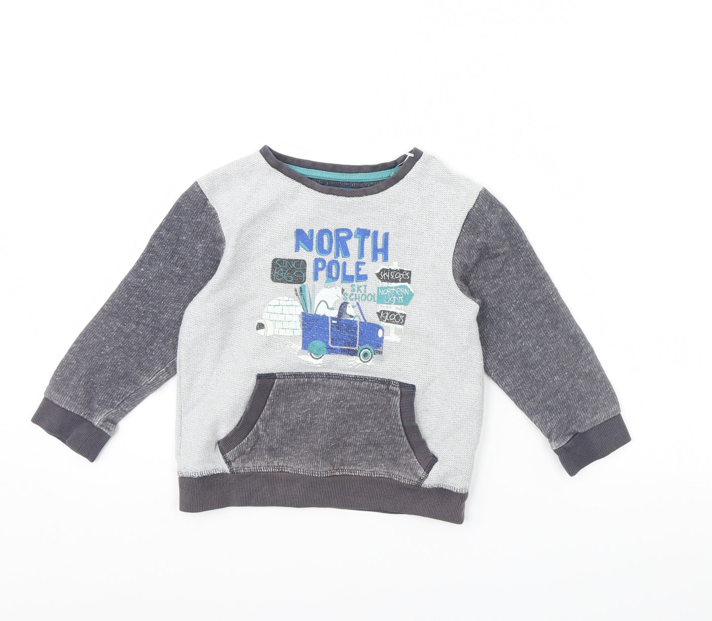 TU Boys Grey   Pullover Jumper Size 3 Years  - Northpole