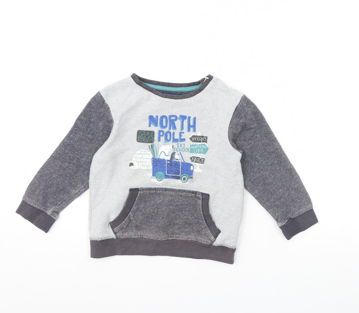 TU Boys Grey   Pullover Jumper Size 3 Years  - Northpole