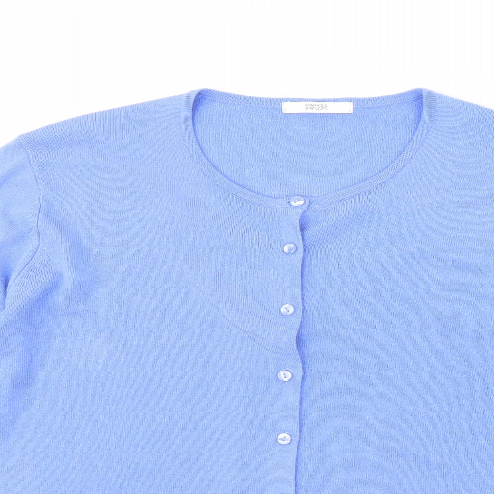 M&S Womens Blue   Cardigan Jumper Size 18