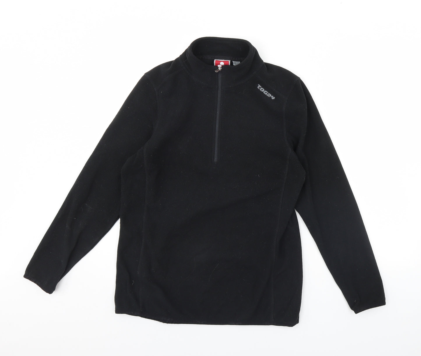 Tog24 Womens Black  Fleece Henley Jumper Size 12
