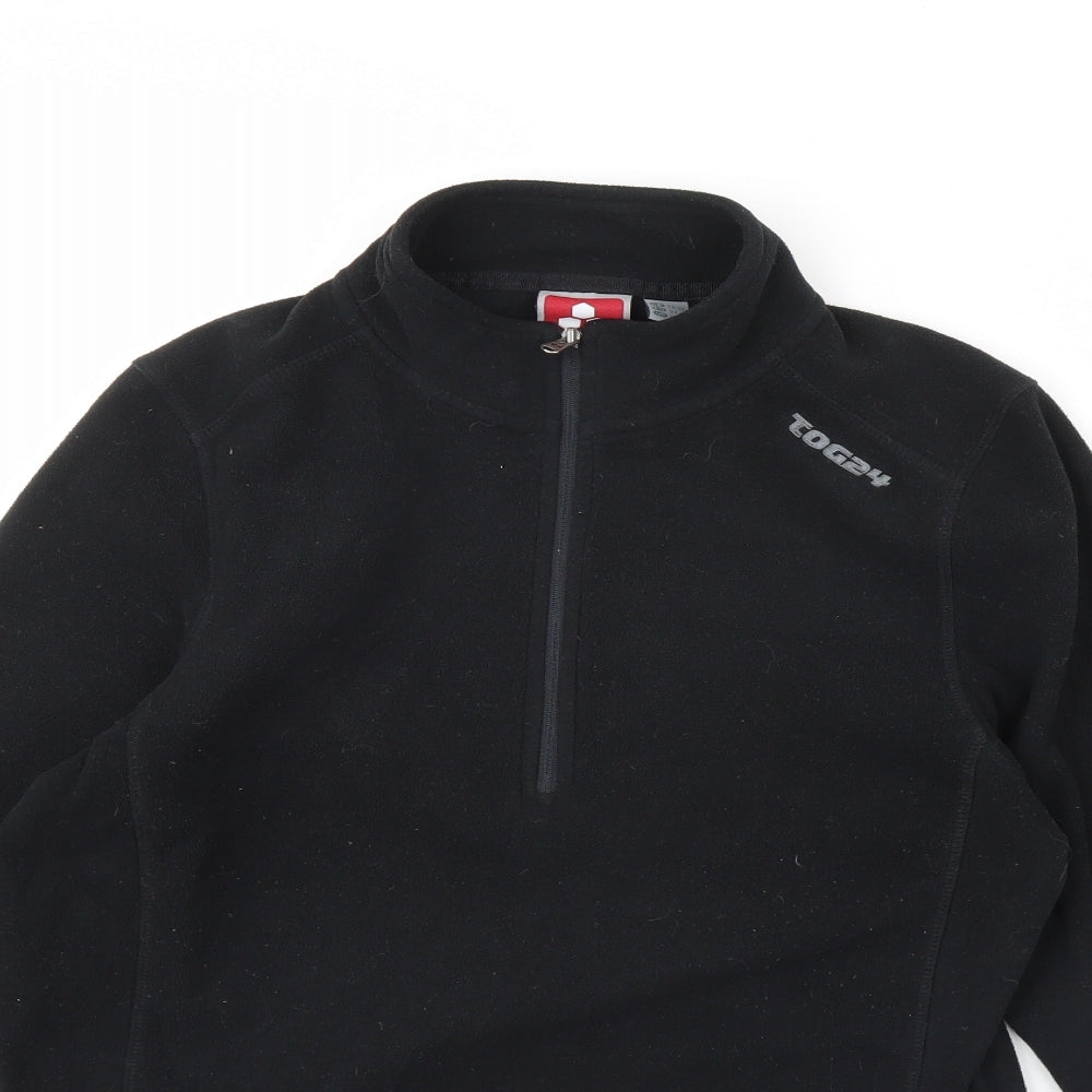 Tog24 Womens Black  Fleece Henley Jumper Size 12