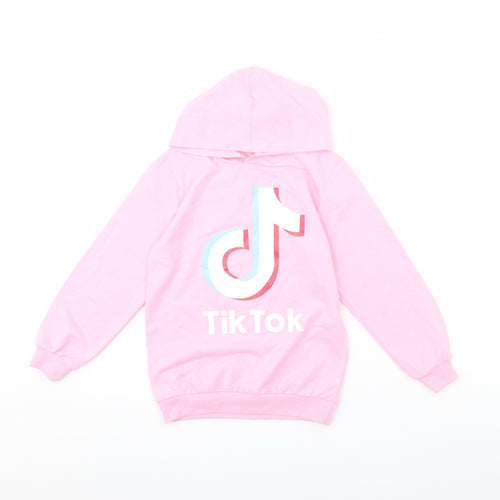 Preworn Girls Pink   Pullover Hoodie Size 8 Years  - TIKTOK