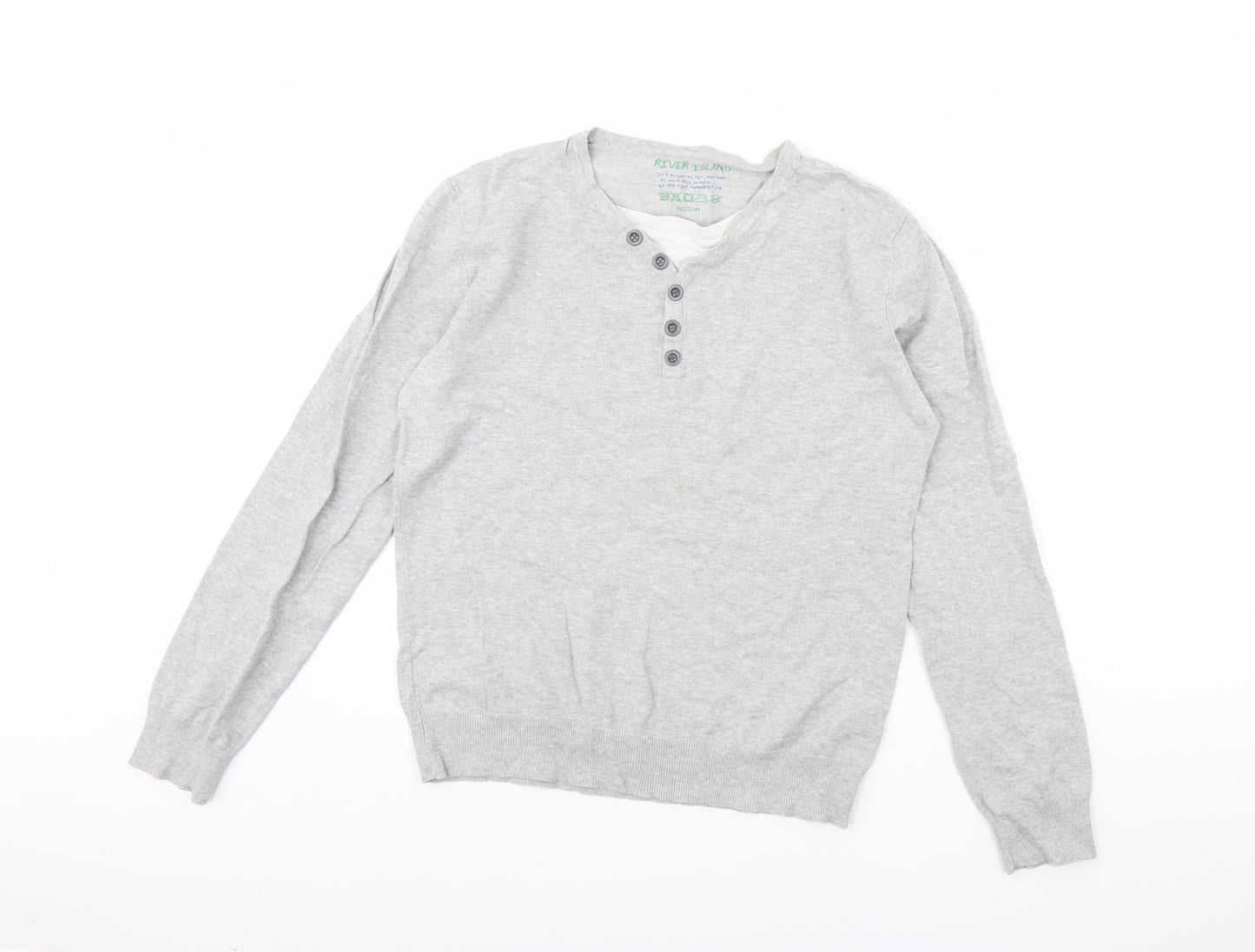 River Island Mens Grey   Pullover Jumper Size M