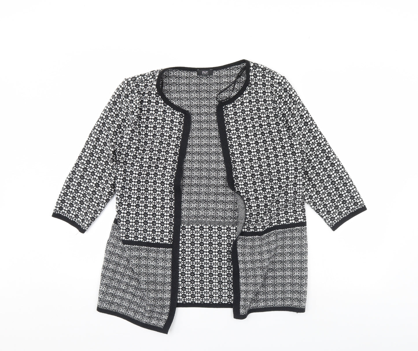 F&F Womens Black Herringbone  Jacket  Size 12