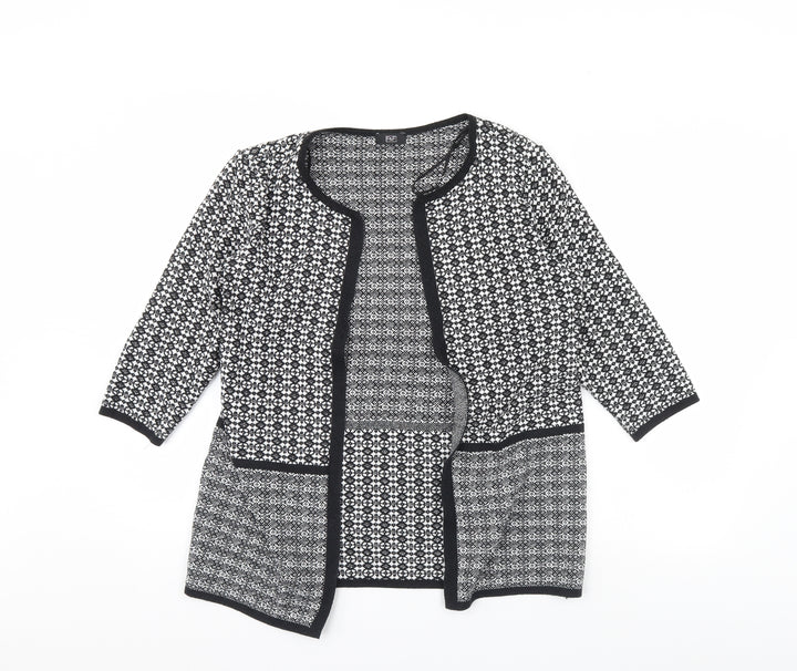 F&F Womens Black Herringbone  Jacket  Size 12