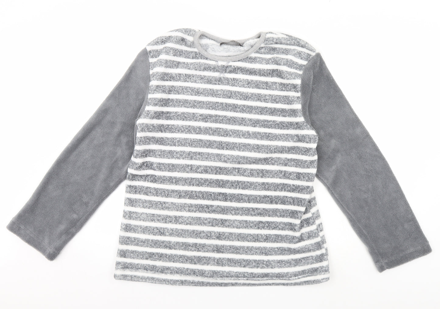 Hudson's Bay Womens Grey Striped Fleece Cami Pyjama Top Size L