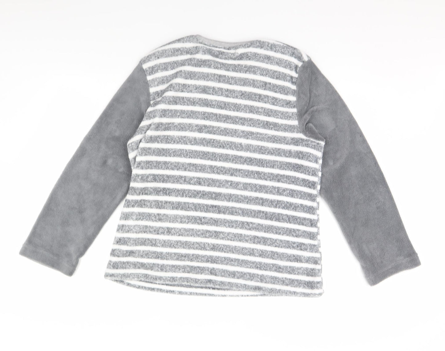 Hudson's Bay Womens Grey Striped Fleece Cami Pyjama Top Size L