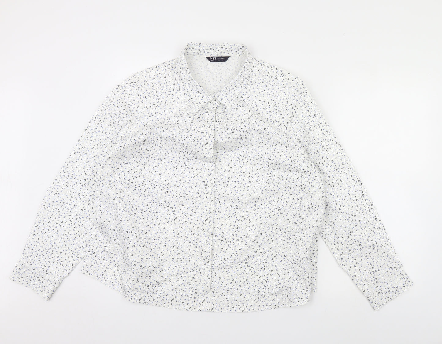 NEXT Mens White Floral   Dress Shirt Size XL
