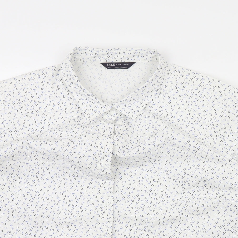 NEXT Mens White Floral   Dress Shirt Size XL