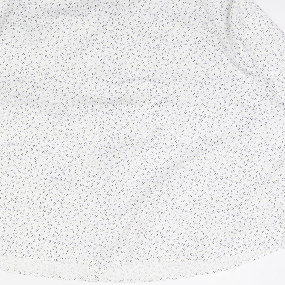 NEXT Mens White Floral   Dress Shirt Size XL