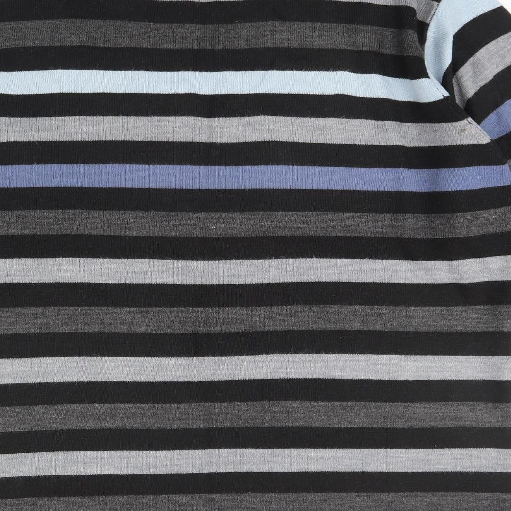 Full shock Mens Black Striped  Pullover Jumper Size L