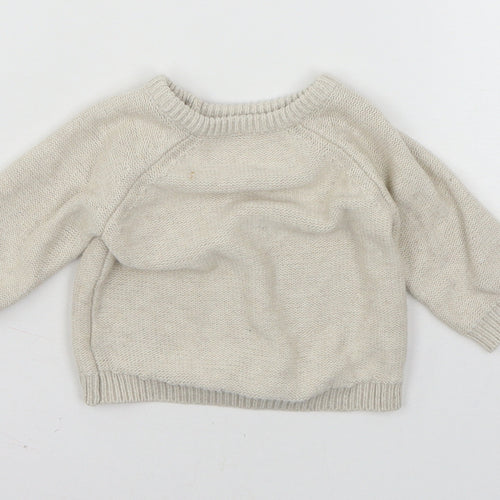 Nutmeg Girls Ivory  Knit Pullover Jumper Size 0-3 Months  - Rabbit