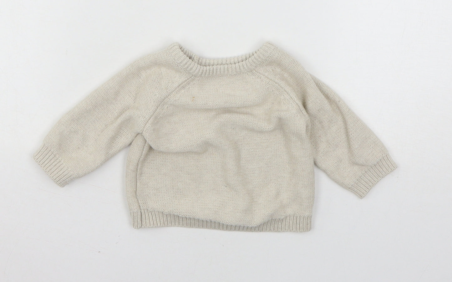 Nutmeg Girls Ivory  Knit Pullover Jumper Size 0-3 Months  - Rabbit
