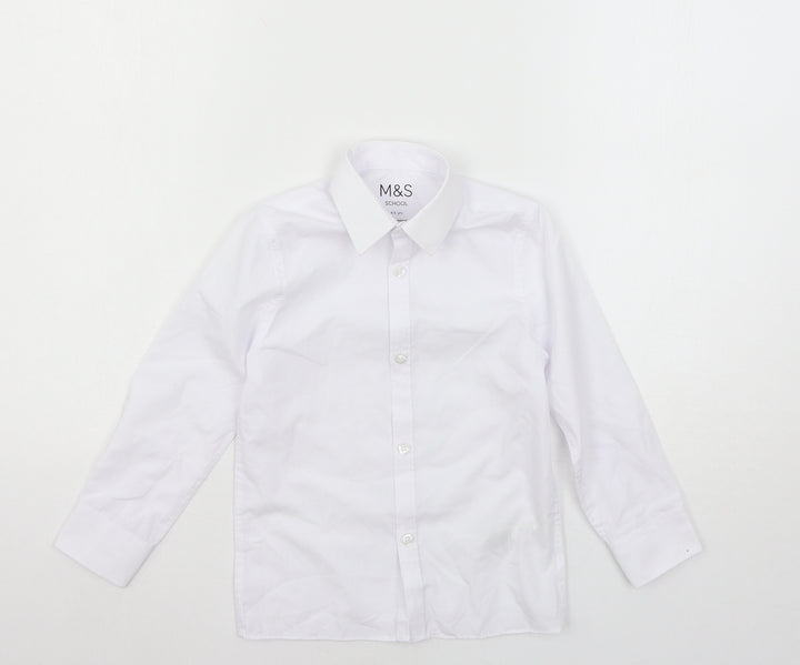 Marks and Spencer Girls White   Basic Button-Up Size 4-5 Years