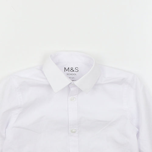 Marks and Spencer Girls White   Basic Button-Up Size 4-5 Years