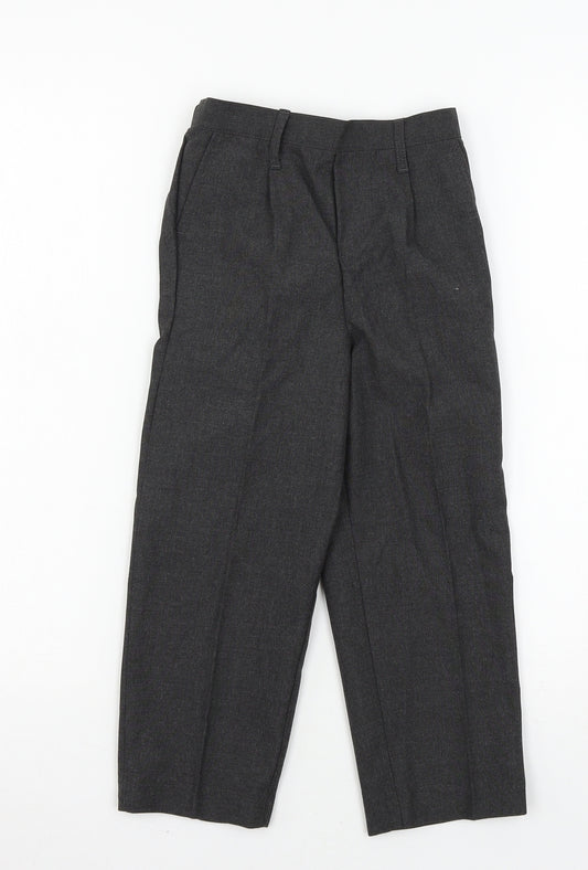 Front view of John Lewis boys’ grey dress pants trousers, size 4, years