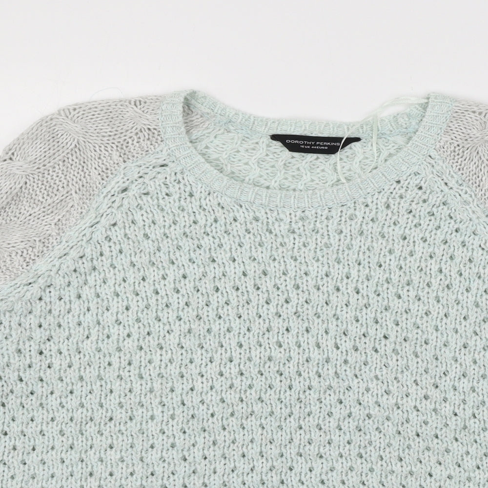 Dorothy Perkins Womens Green  Knit Pullover Jumper Size 16
