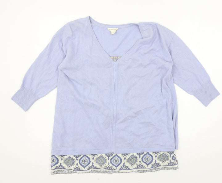 Monsoon Womens Blue Knit Pullover Jumper Size 8