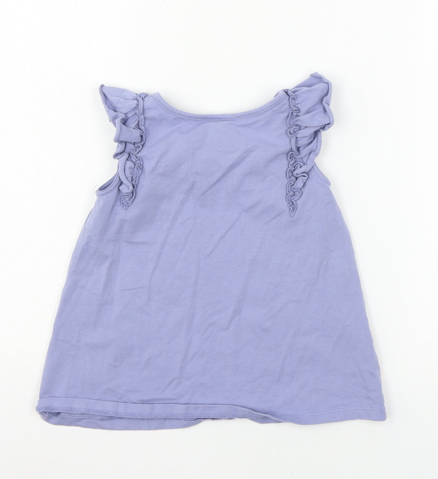 Savannah Girls Blue Floral Jersey Basic T-Shirt Size 4 Years