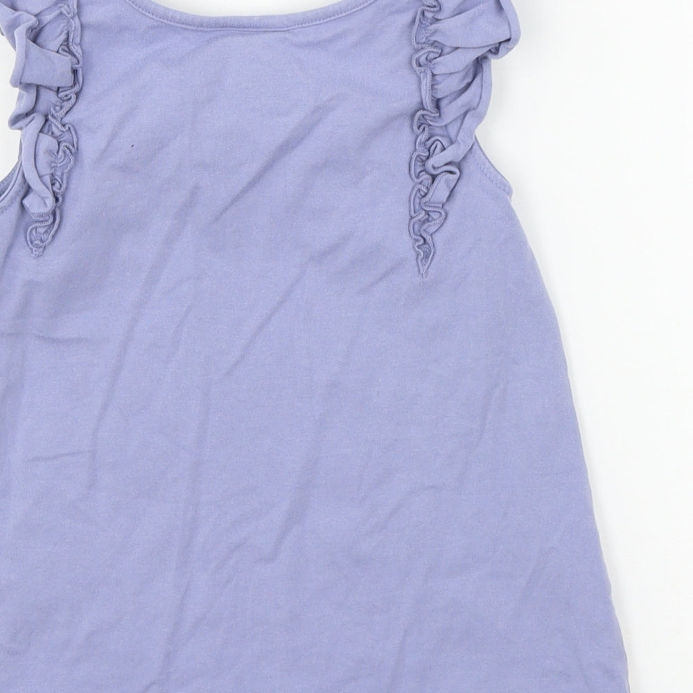 Savannah Girls Blue Floral Jersey Basic T-Shirt Size 4 Years