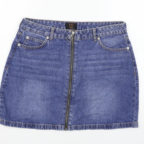 F&F Womens Blue  Denim A-Line Skirt Size 14
