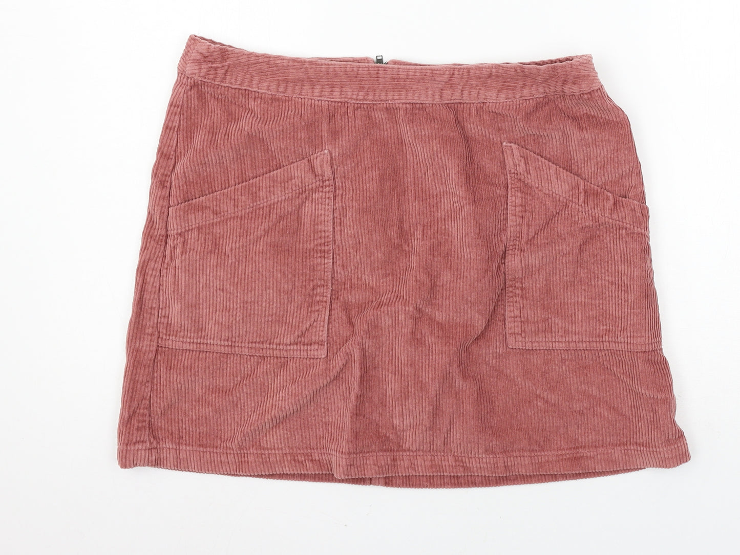Red Herring Womens Pink  Corduroy A-Line Skirt Size 14