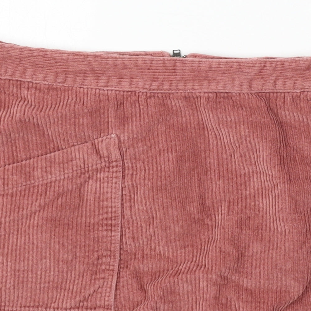 Red Herring Womens Pink  Corduroy A-Line Skirt Size 14
